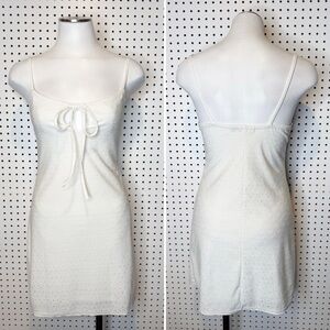 I‎ Saw It First | White Eyelet Boho Peek-A-Boo Mini Dress Sz. 4